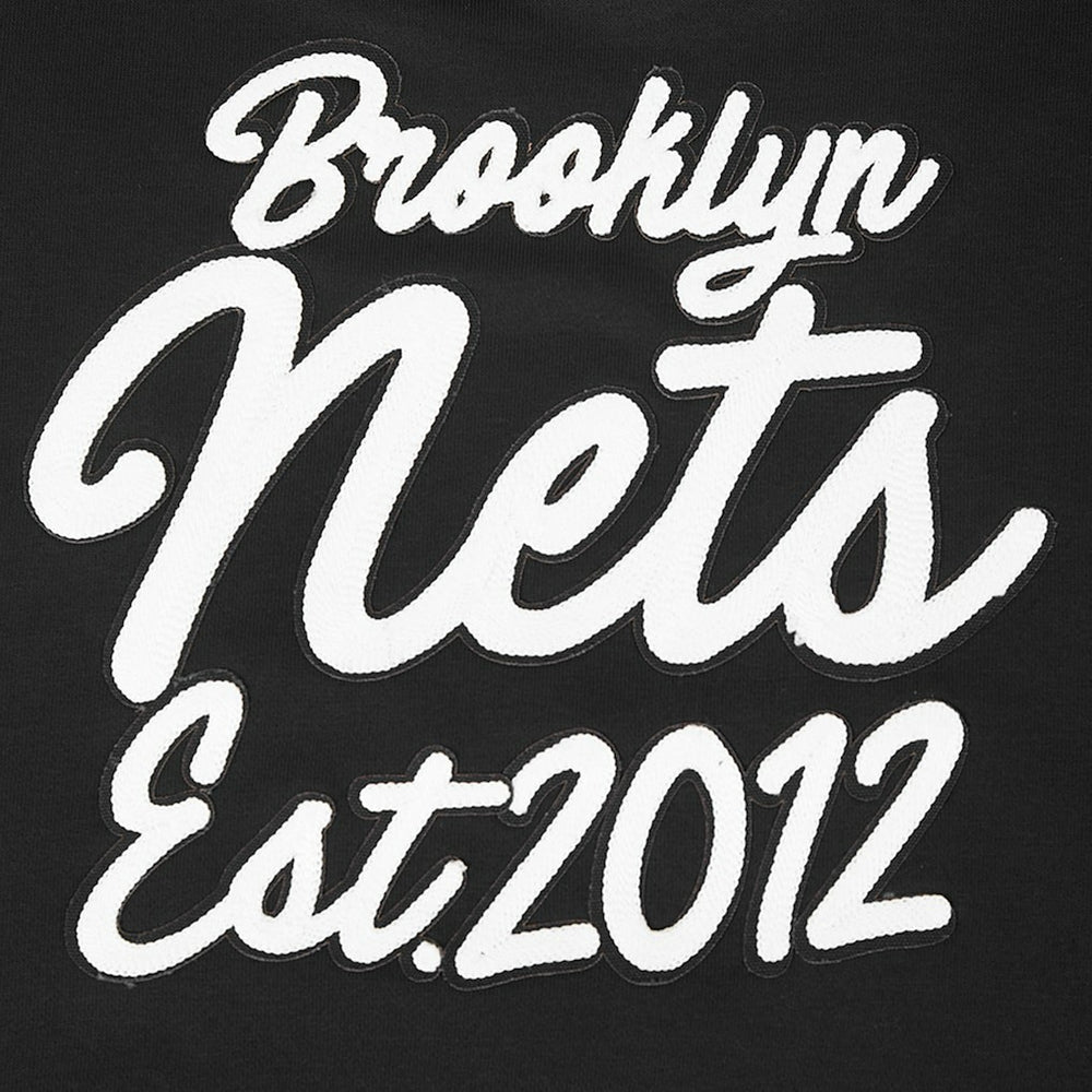 Black Brooklyn Nets Pro Standard Women's Paint The City Cropped Pullover Sweatshirt | NBA