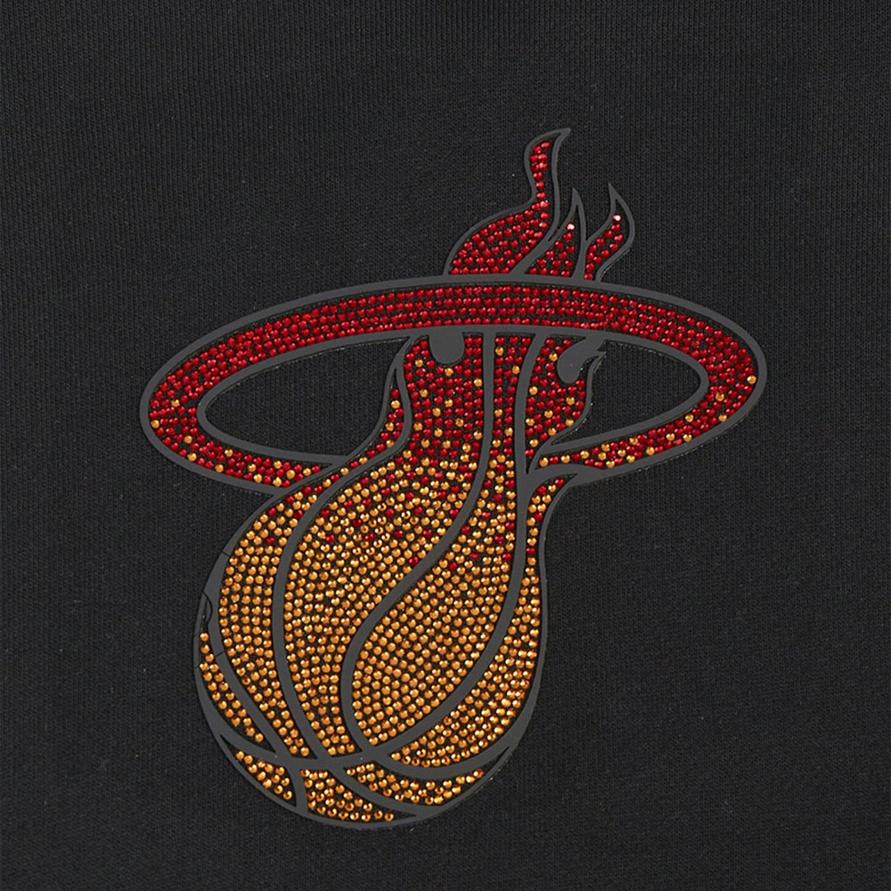 Black Miami Heat Pro Standard Women's Jewels Cropped Pullover Hoodie | NBA