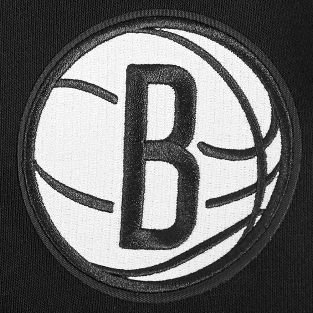 Black Brooklyn Nets Pro Standard Women's Jewels Cropped Pullover Hoodie | NBA