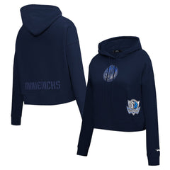 Navy Dallas Mavericks Pro Standard Women's Jewels Cropped Pullover Hoodie sale | NBA