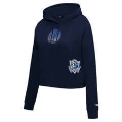 Navy Dallas Mavericks Pro Standard Women's Jewels Cropped Pullover Hoodie sale | NBA