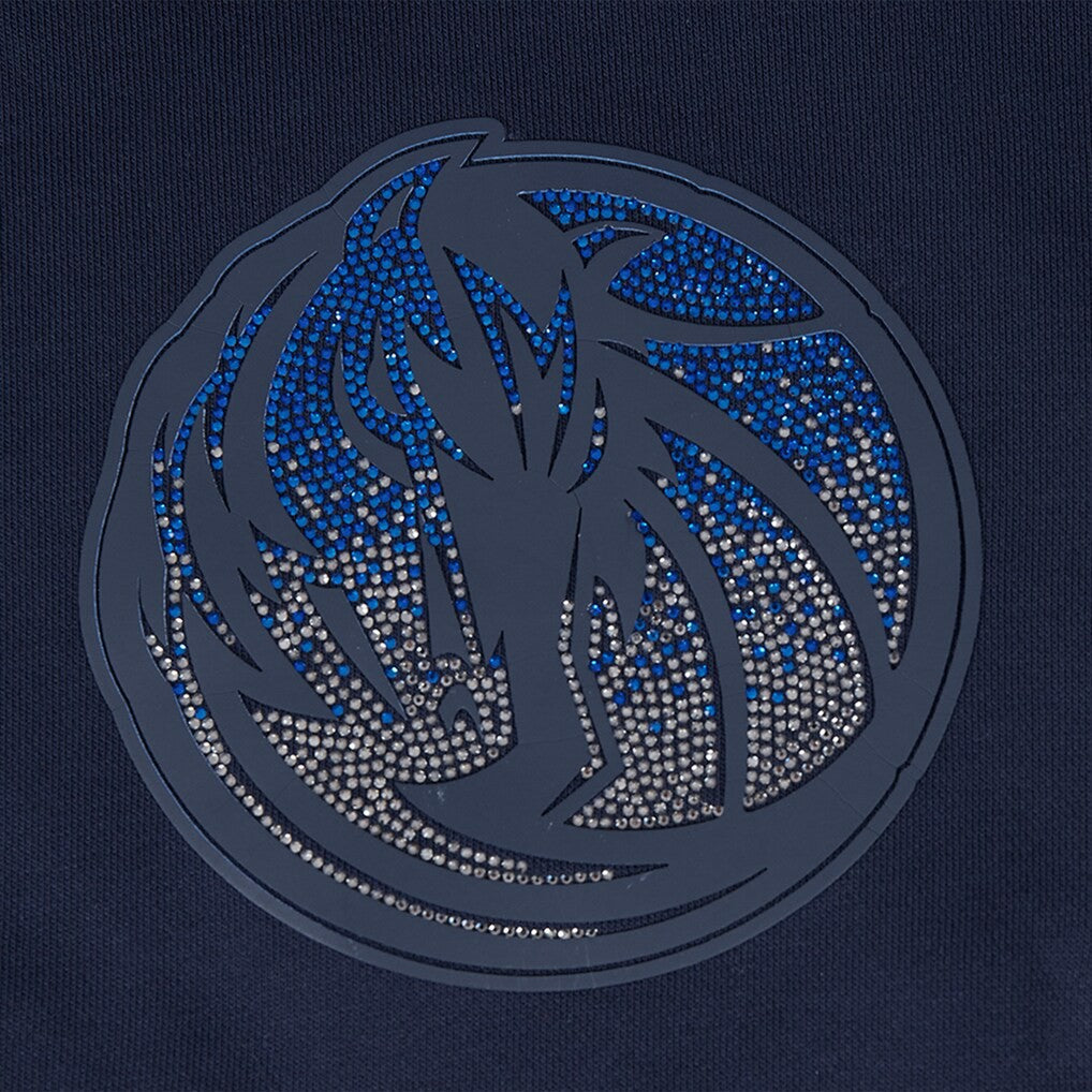 Navy Dallas Mavericks Pro Standard Women's Jewels Cropped Pullover Hoodie sale | NBA