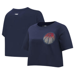 Navy Washington Wizards Pro Standard Women's Jewels Boxy Cropped T-Shirt | NBA