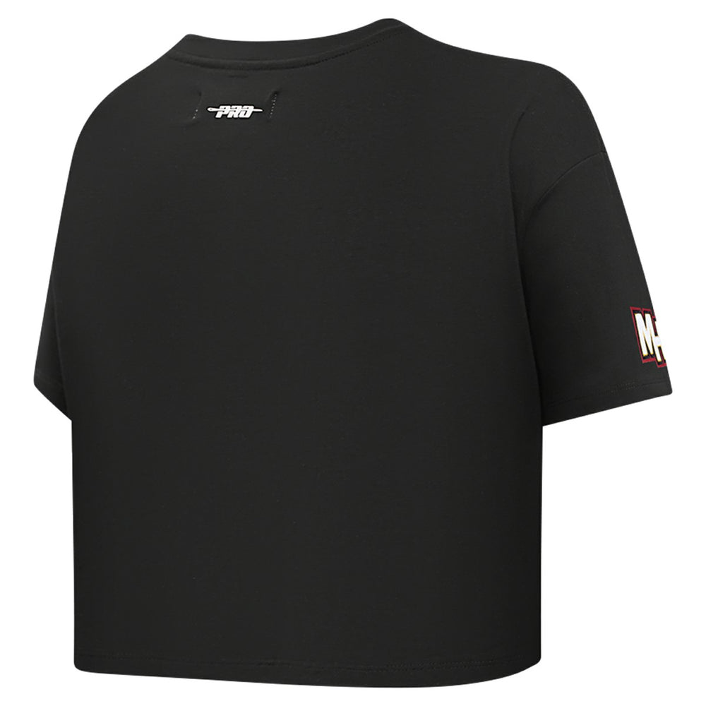 Black Miami Heat Pro Standard Women's Jewels Boxy Cropped T-Shirt | NBA