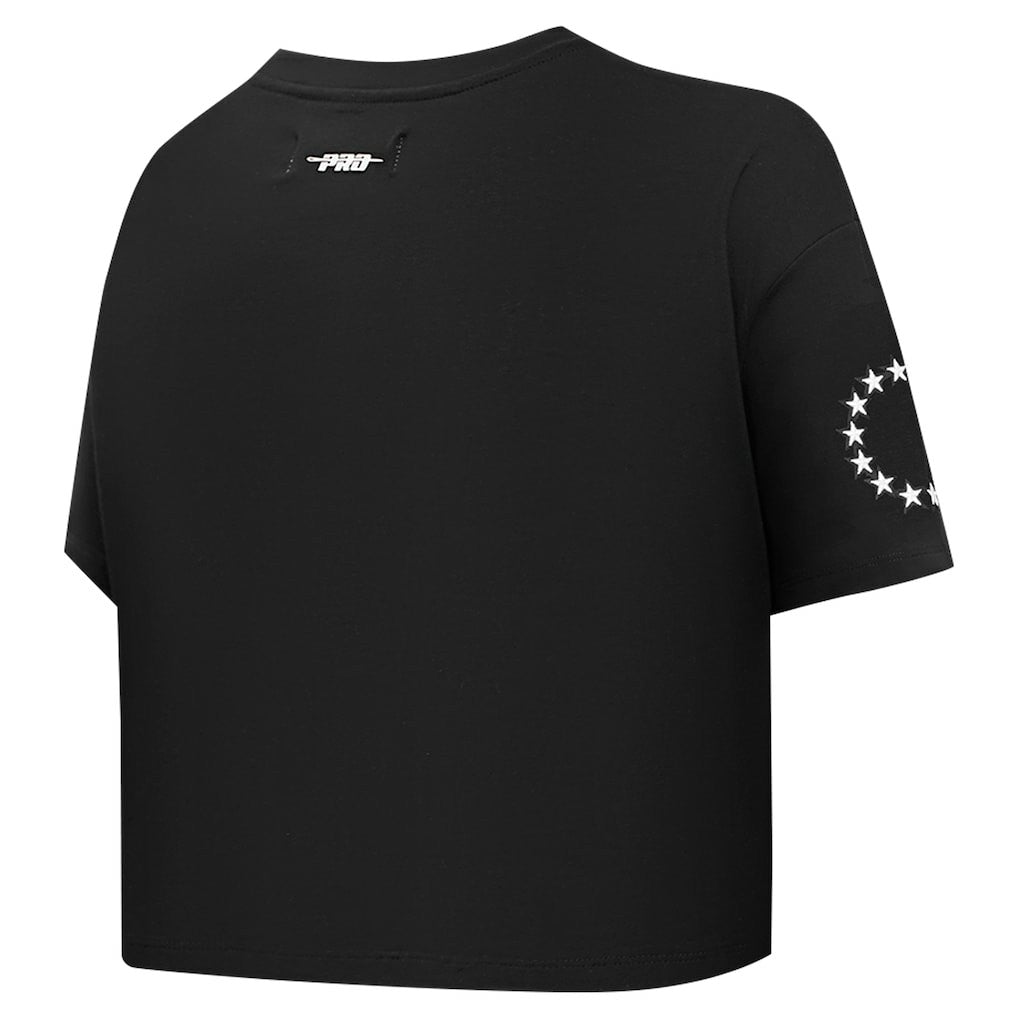 Black Philadelphia 76ers Pro Standard Women's Jewels Boxy Cropped T-Shirt | NBA