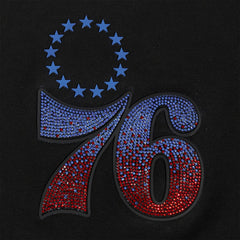 Black Philadelphia 76ers Pro Standard Women's Jewels Boxy Cropped T-Shirt | NBA