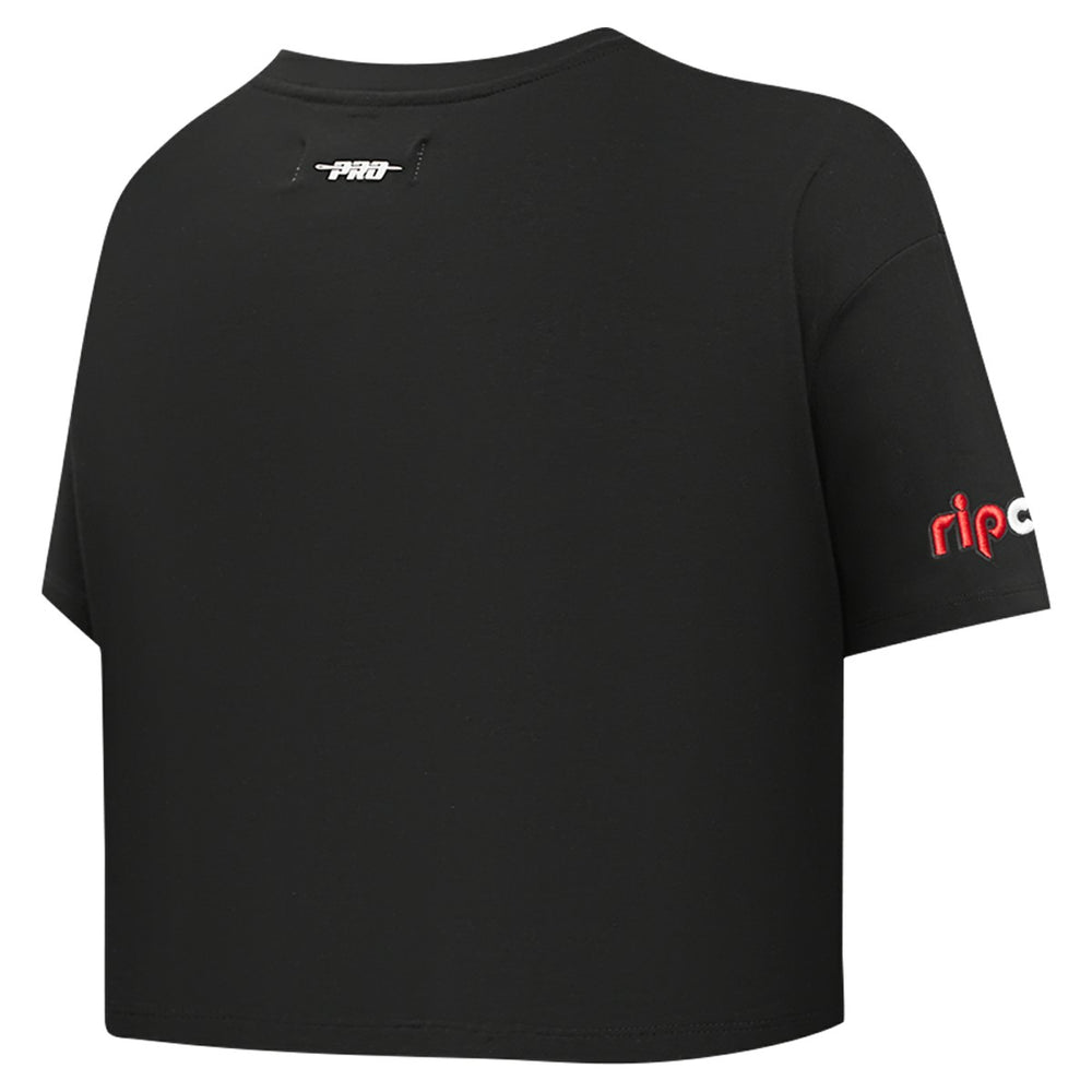 Black Portland Trail Blazers Pro Standard Women's Jewels Boxy Cropped T-Shirt | NBA