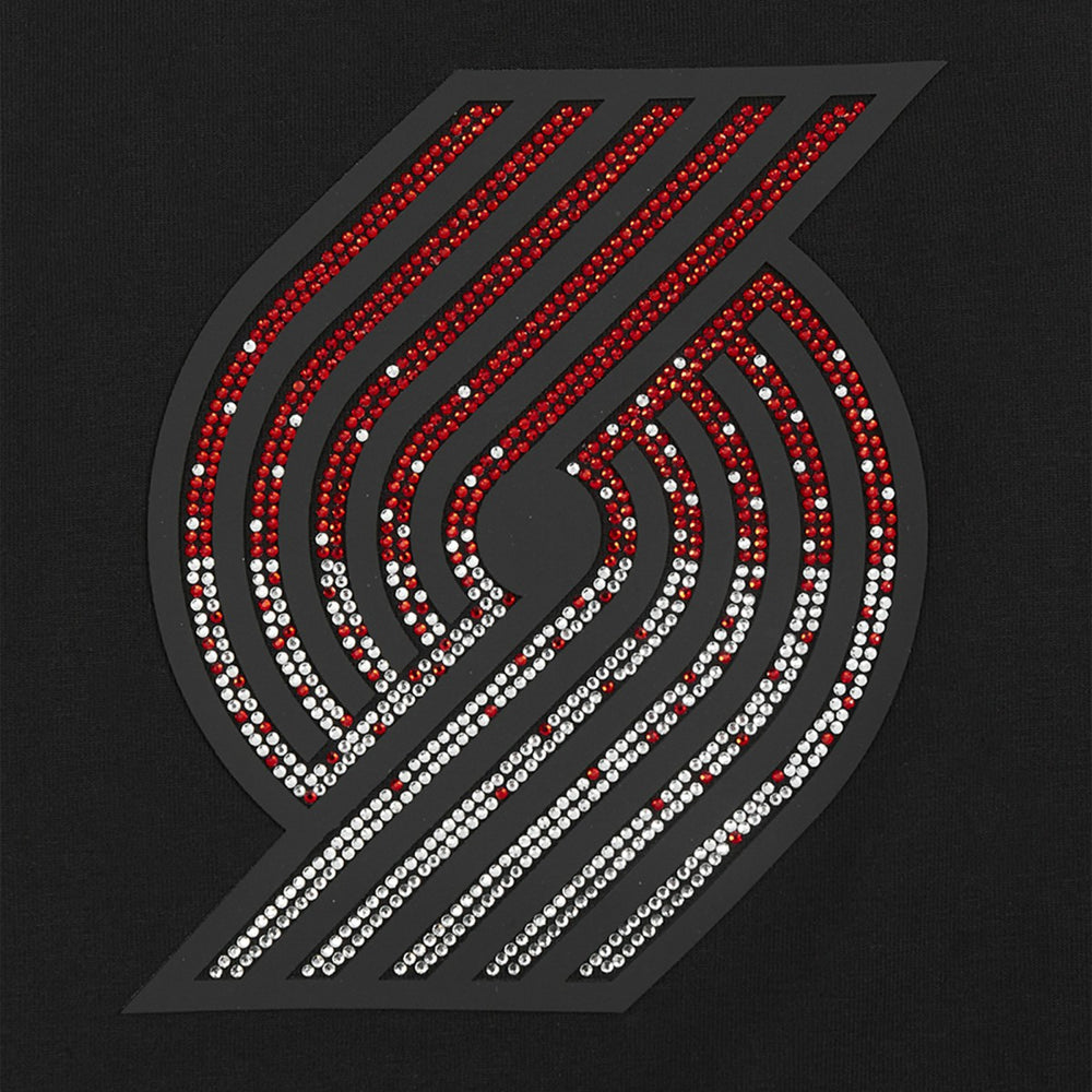 Black Portland Trail Blazers Pro Standard Women's Jewels Boxy Cropped T-Shirt | NBA