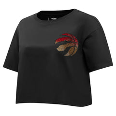 Black Toronto Raptors Pro Standard Women's Jewels Boxy Cropped T-Shirt | NBA