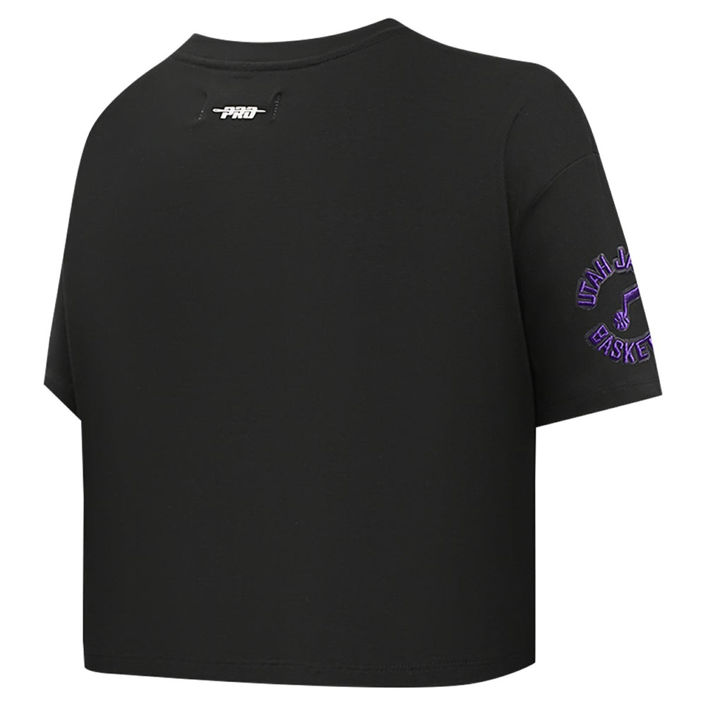 Black Utah Jazz Pro Standard Women's Jewels Boxy Cropped T-Shirt | NBA