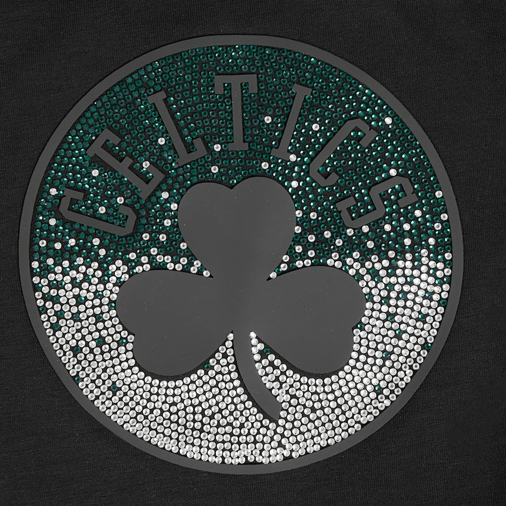 Black Boston Celtics Pro Standard Women's Jewels Boxy Cropped T-Shirt | NBA