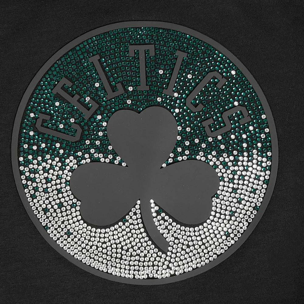 Black Boston Celtics Pro Standard Women's Jewels Boxy Cropped T-Shirt | NBA