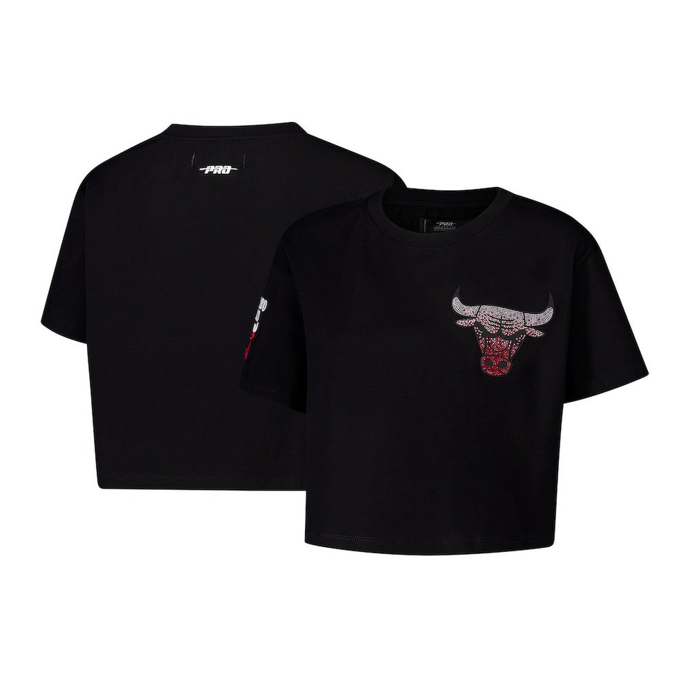 Black Chicago Bulls Pro Standard Women's Jewels Boxy Cropped T-Shirt sale | NBA