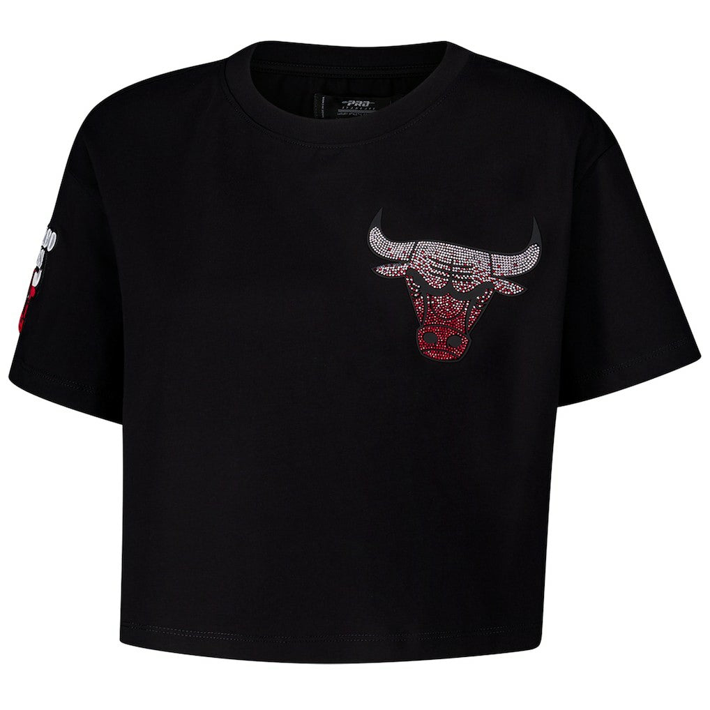 Black Chicago Bulls Pro Standard Women's Jewels Boxy Cropped T-Shirt sale | NBA