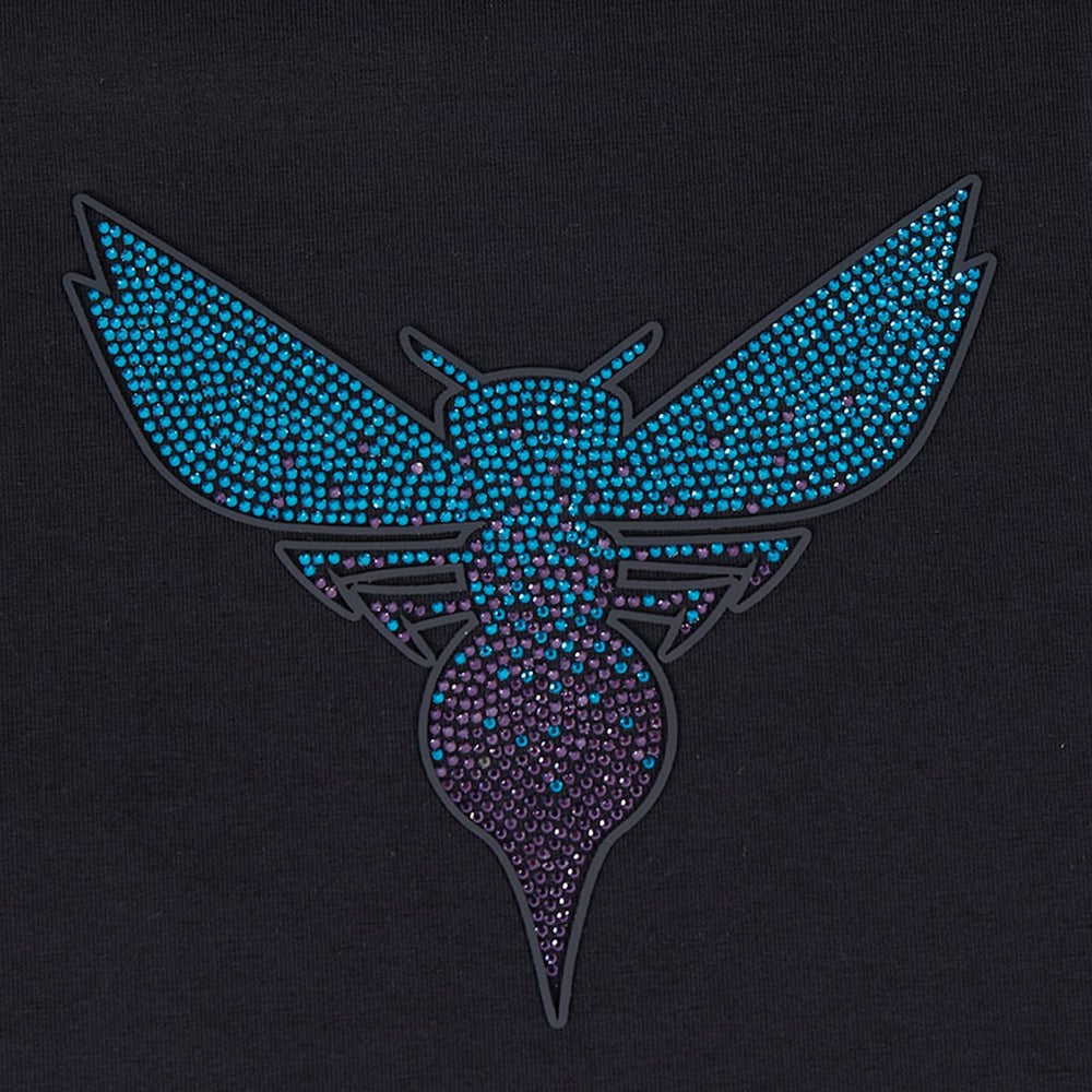 Black Charlotte Hornets Pro Standard Women's Jewels Boxy Cropped T-Shirt | NBA