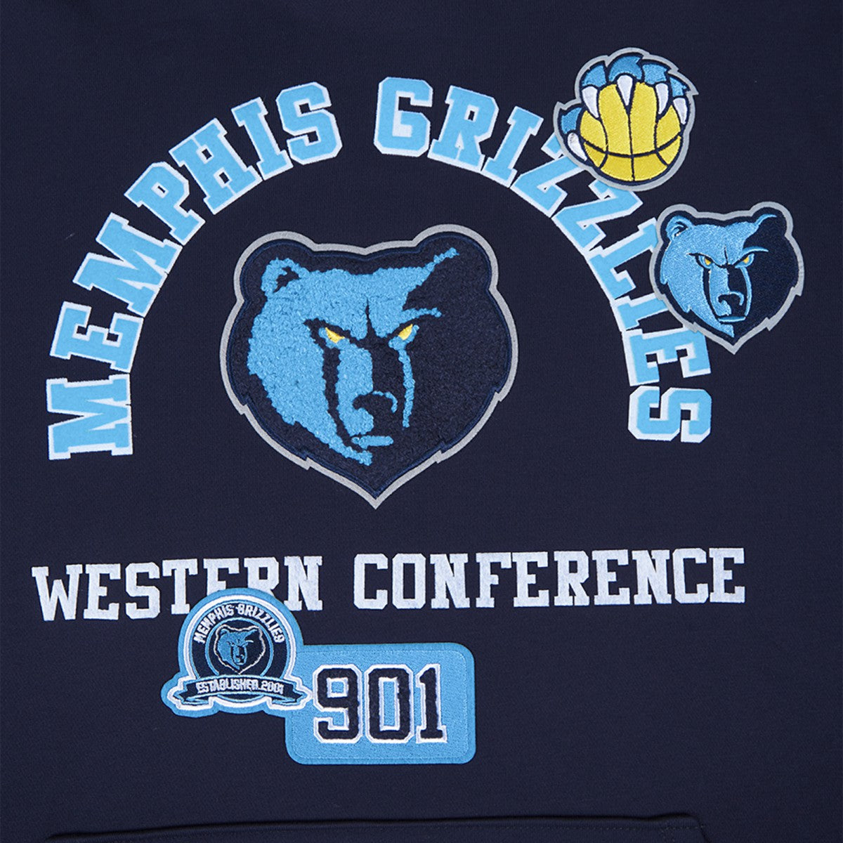 Navy Memphis Grizzlies Pro Standard Area Code Pullover Hoodie | NBA