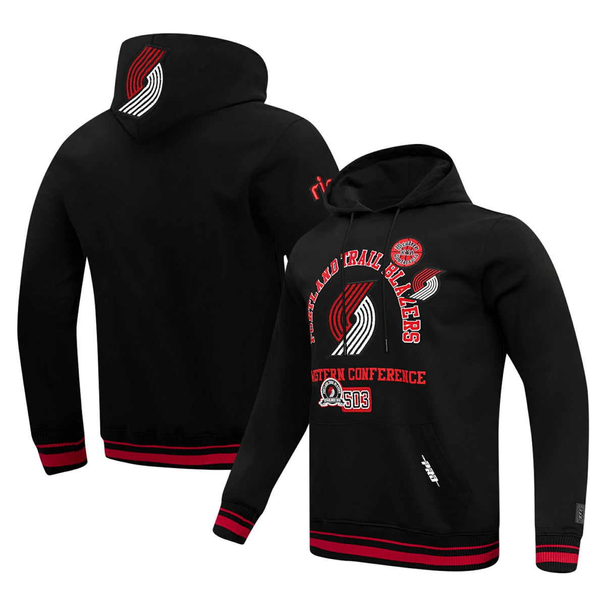 Black Portland Trail Blazers Pro Standard Area Code Pullover Hoodie | NBA