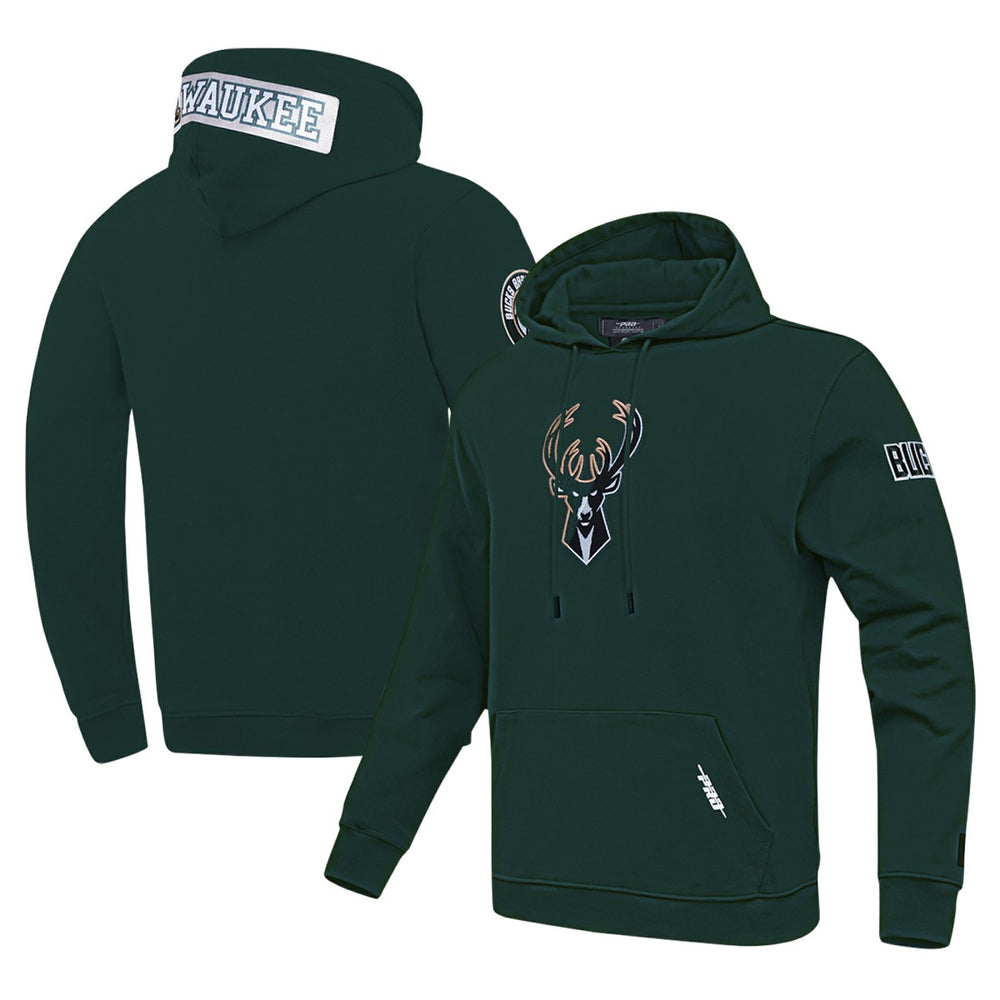 Hunter Green Milwaukee Bucks Pro Standard Split Logo Pullover Hoodie | NBA