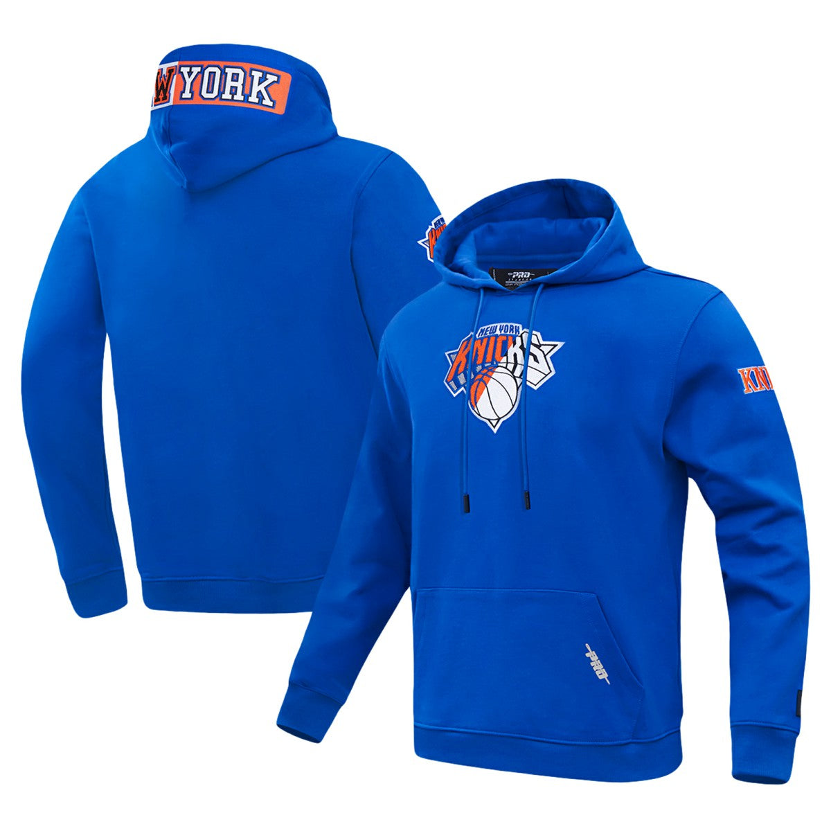 Blue New York Knicks Pro Standard Split Logo Pullover Hoodie | NBA