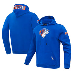 Blue New York Knicks Pro Standard Split Logo Pullover Hoodie | NBA