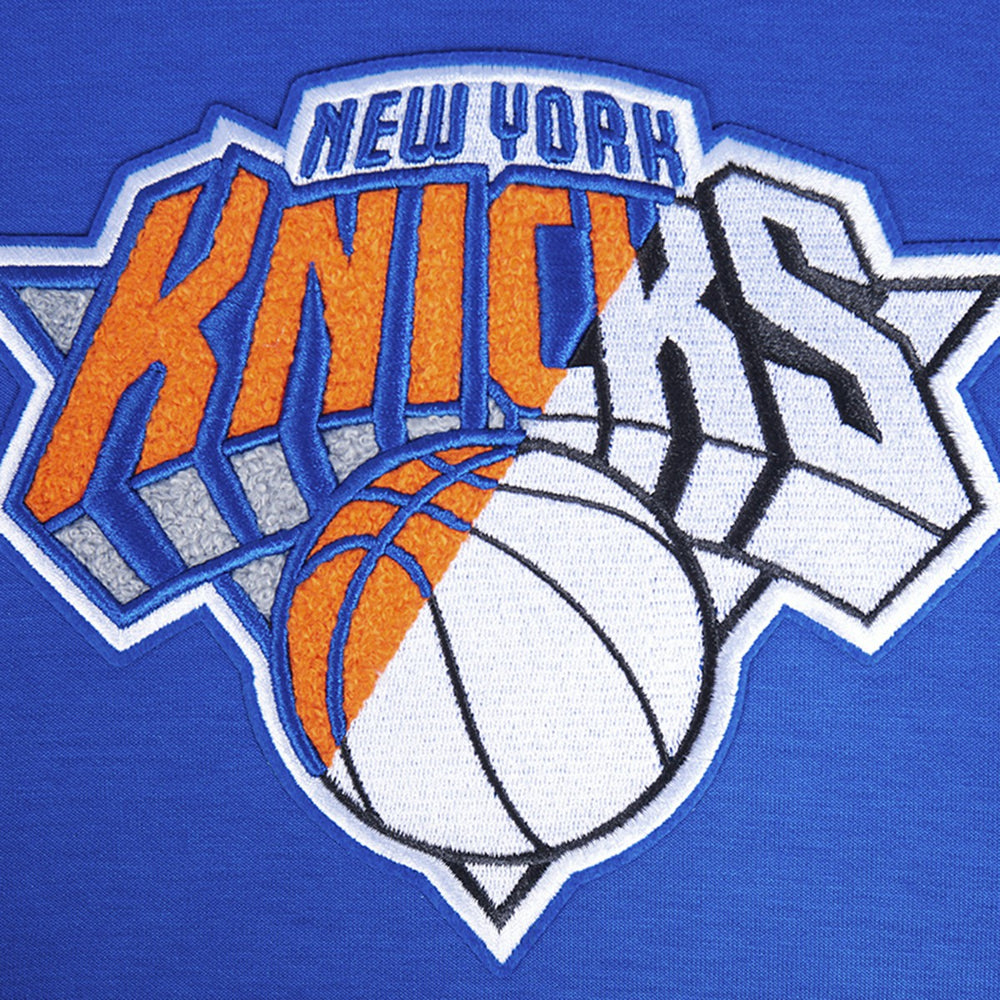 Blue New York Knicks Pro Standard Split Logo Pullover Hoodie | NBA
