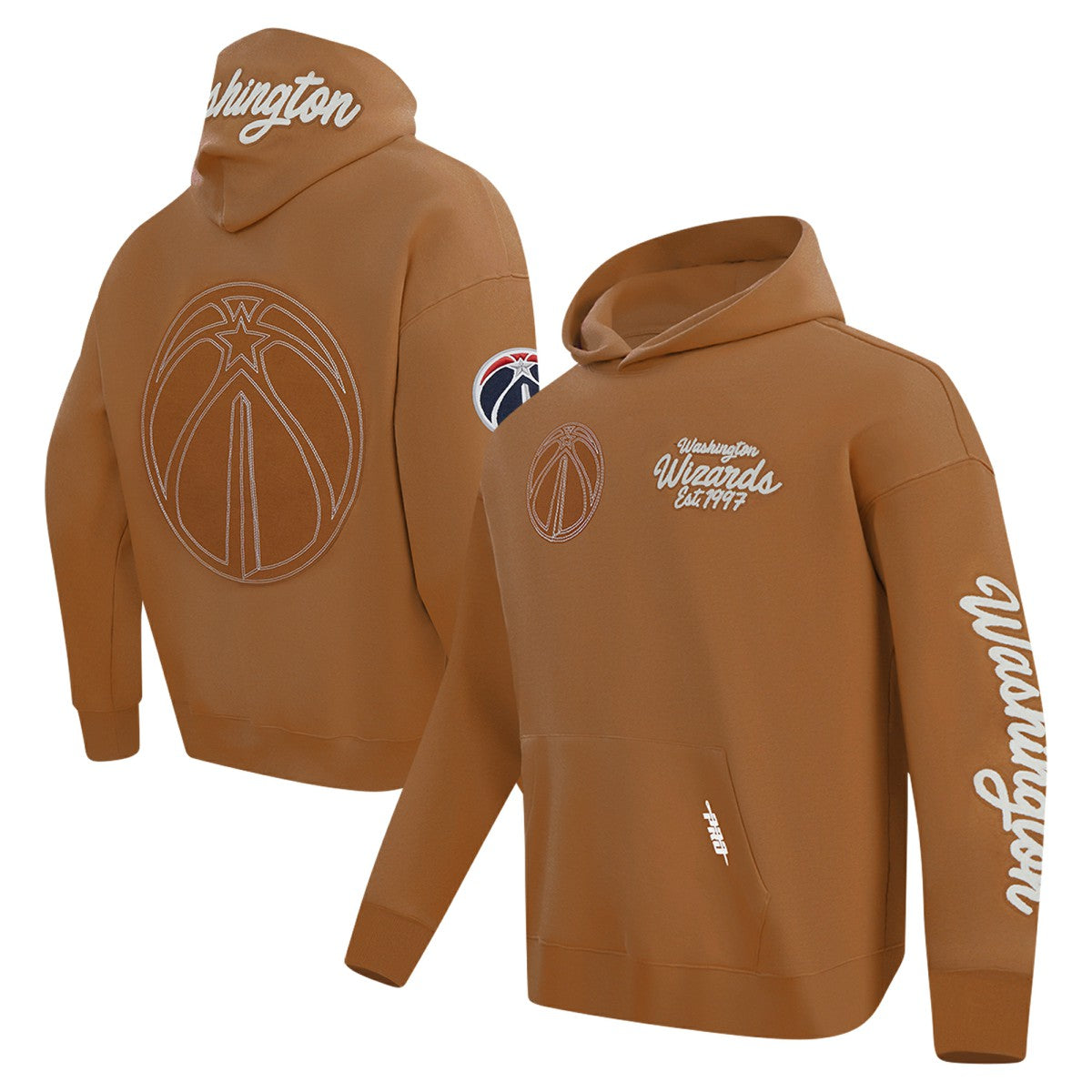 Brown Washington Wizards Pro Standard Paint the City Drop Shoulder Pullover Hoodie | NBA