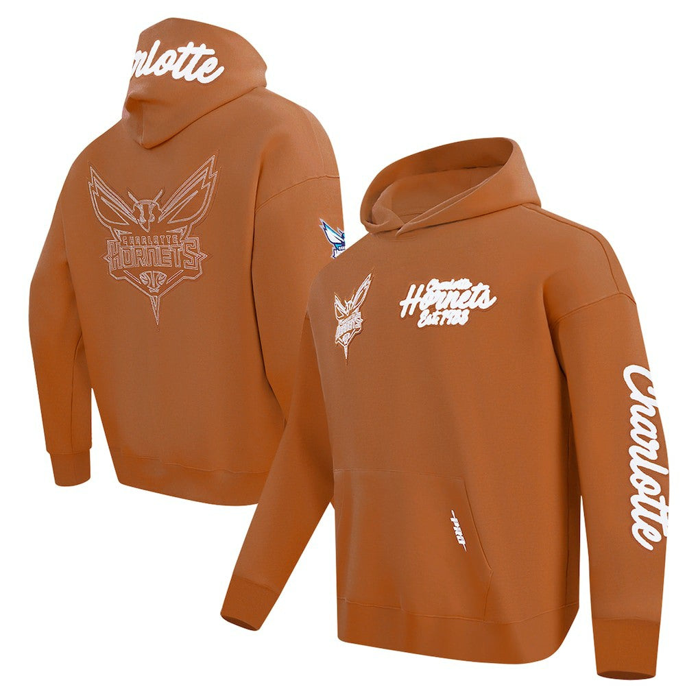 Brown Charlotte Hornets Pro Standard Paint the City Drop Shoulder Pullover Hoodie | NBA