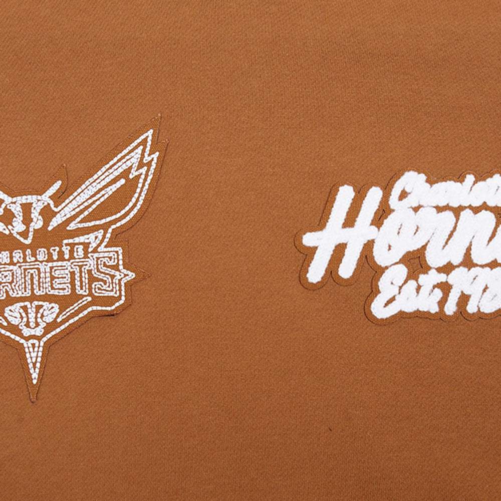 Brown Charlotte Hornets Pro Standard Paint the City Drop Shoulder Pullover Hoodie | NBA