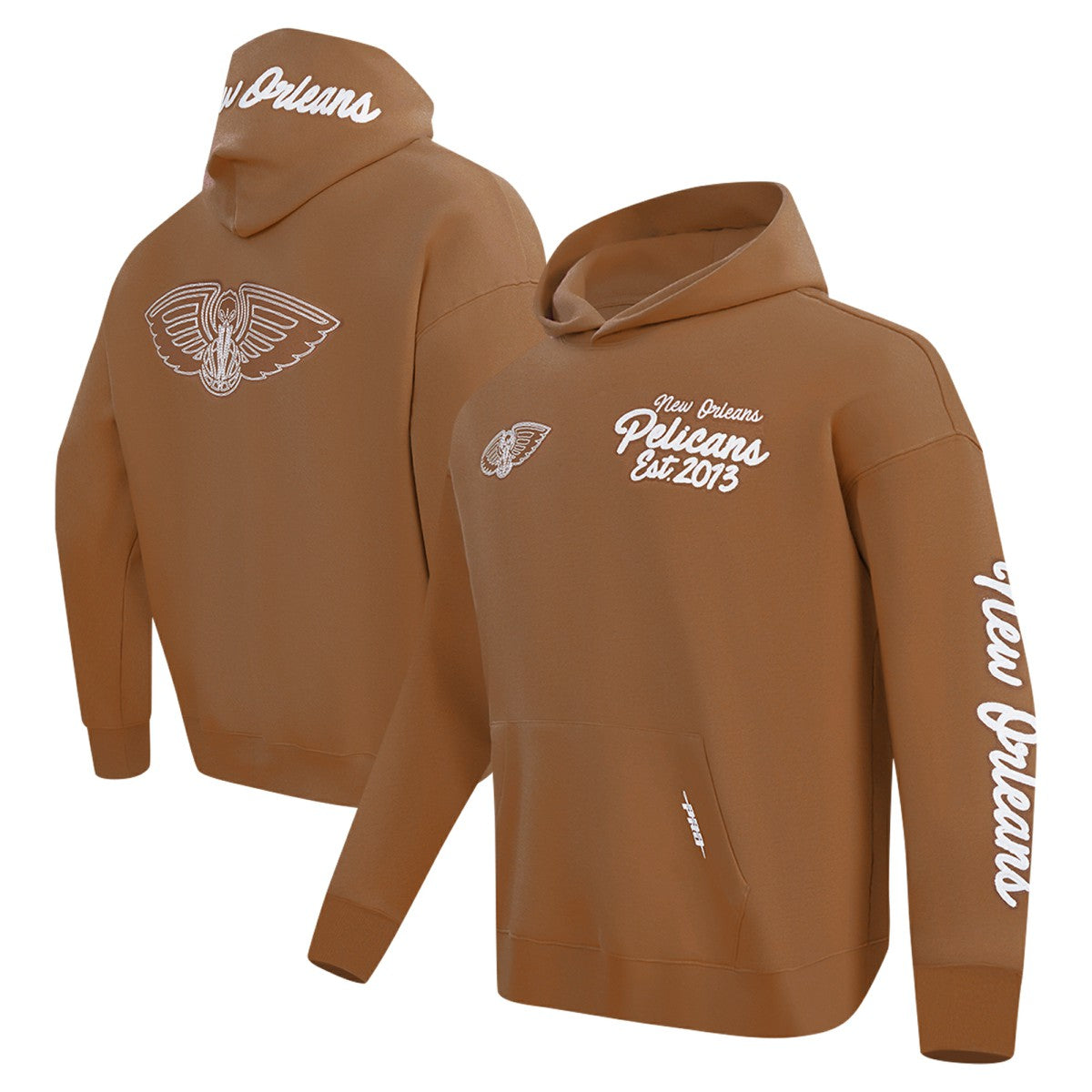 Brown New Orleans Pelicans Pro Standard Paint the City Drop Shoulder Pullover Hoodie | NBA