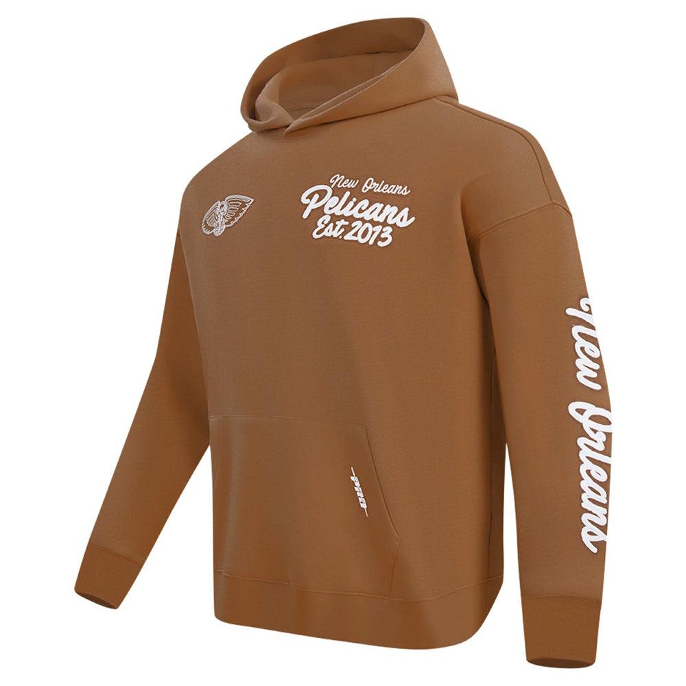 Brown New Orleans Pelicans Pro Standard Paint the City Drop Shoulder Pullover Hoodie | NBA