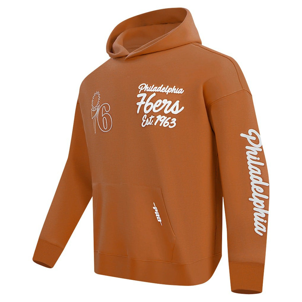 Brown Philadelphia 76ers Pro Standard Paint the City Drop Shoulder Pullover Hoodie | NBA
