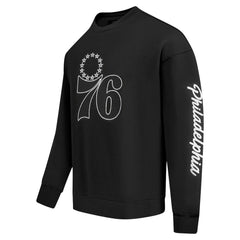Black Philadelphia 76ers Pro Standard Paint the City Drop Shoulder Sweatshirt | NBA
