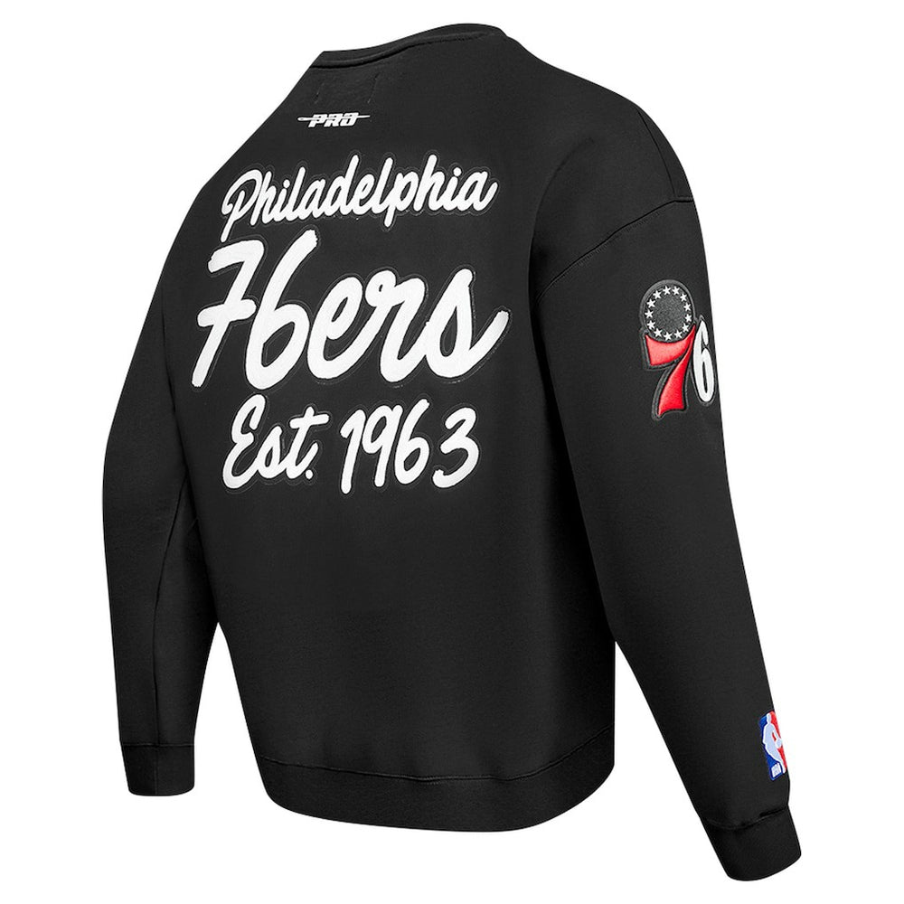 Black Philadelphia 76ers Pro Standard Paint the City Drop Shoulder Sweatshirt | NBA