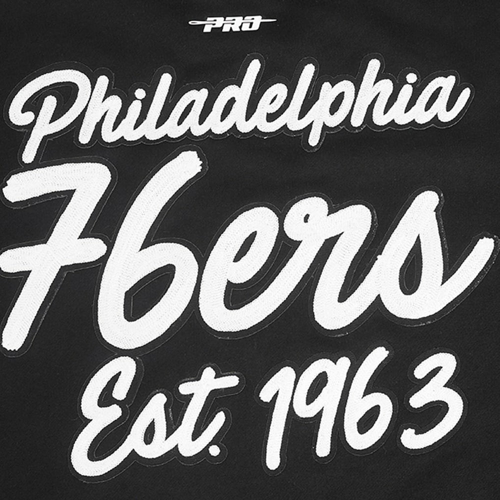 Black Philadelphia 76ers Pro Standard Paint the City Drop Shoulder Sweatshirt | NBA