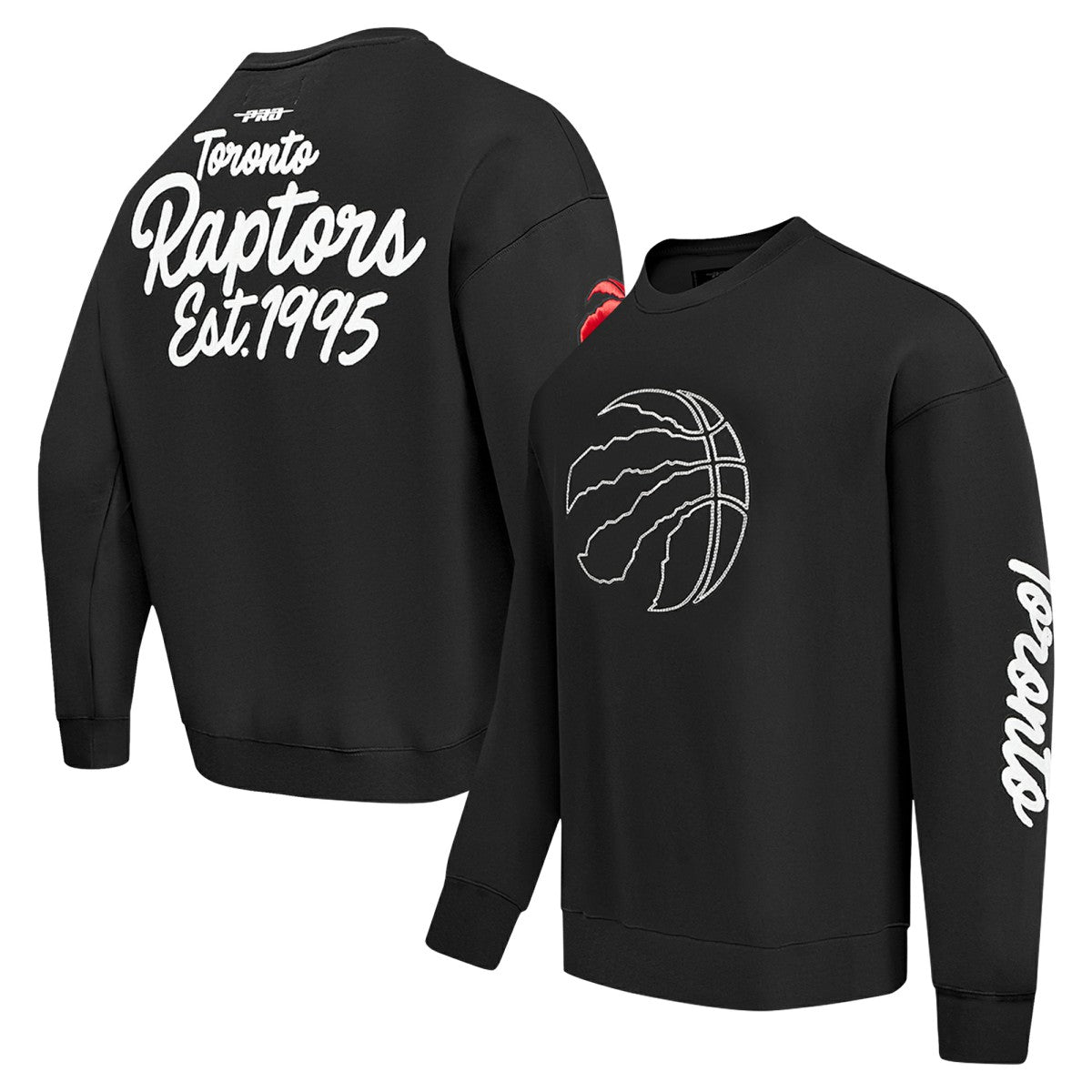 Black Toronto Raptors Pro Standard Paint the City Drop Shoulder Sweatshirt | NBA