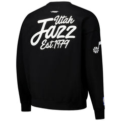 Black Utah Jazz Pro Standard Paint the City Drop Shoulder Sweatshirt | NBA