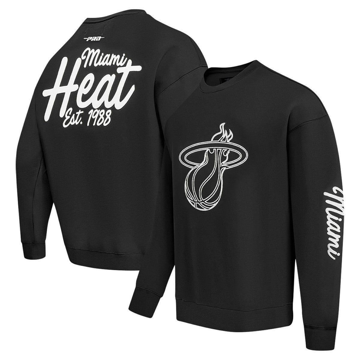 Black Miami Heat Pro Standard Paint the City Drop Shoulder Sweatshirt | NBA