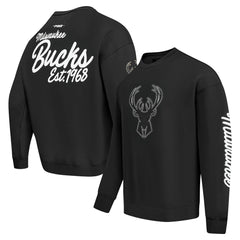 Black Milwaukee Bucks Pro Standard Paint the City Drop Shoulder Sweatshirt | NBA