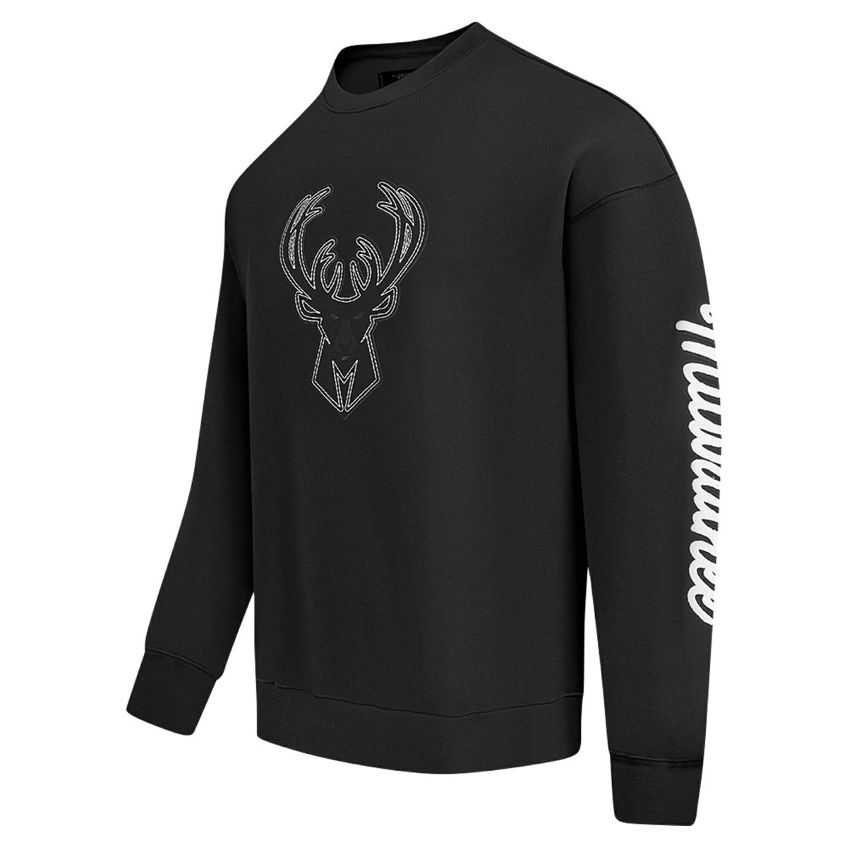 Black Milwaukee Bucks Pro Standard Paint the City Drop Shoulder Sweatshirt | NBA
