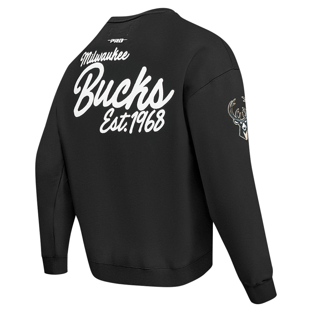 Black Milwaukee Bucks Pro Standard Paint the City Drop Shoulder Sweatshirt | NBA