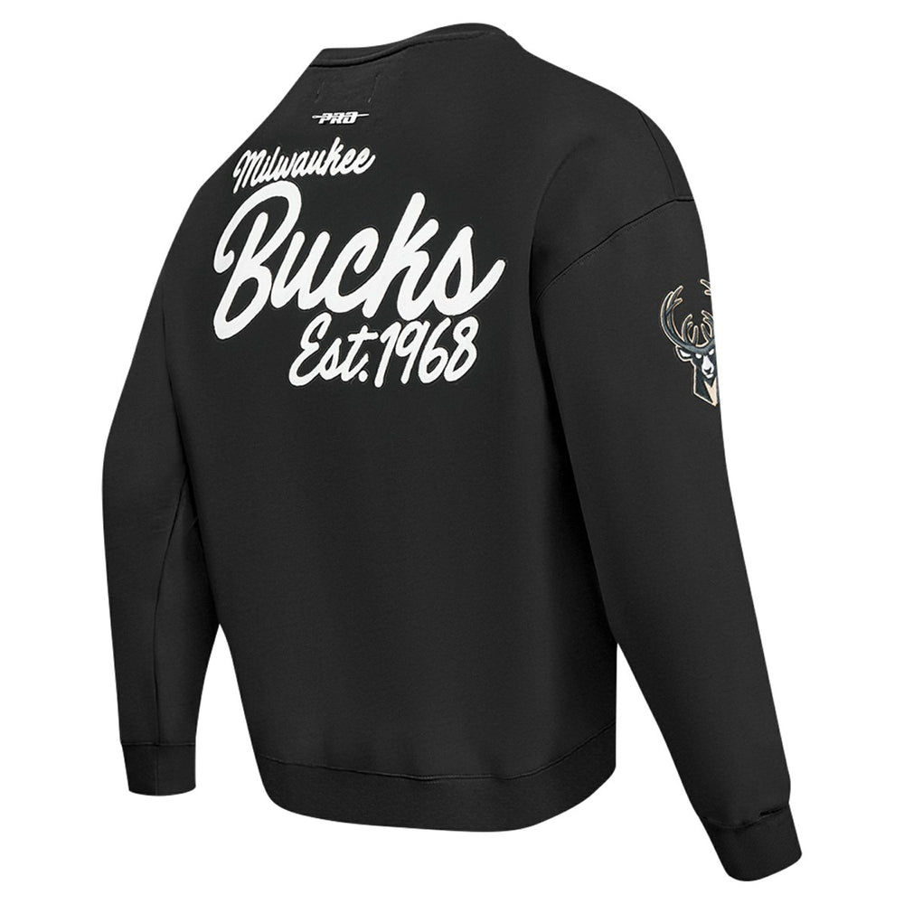 Black Milwaukee Bucks Pro Standard Paint the City Drop Shoulder Sweatshirt | NBA