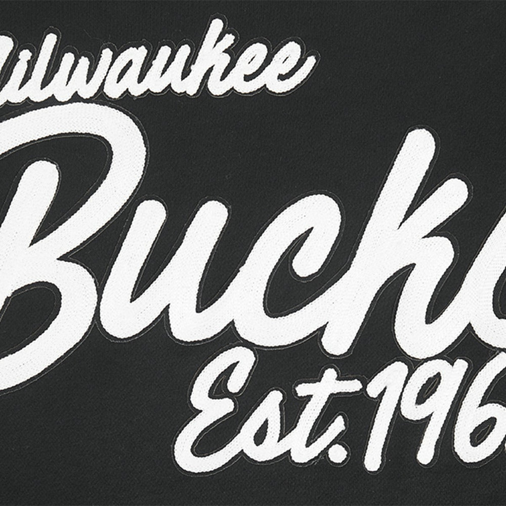 Black Milwaukee Bucks Pro Standard Paint the City Drop Shoulder Sweatshirt | NBA