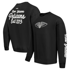 Black New Orleans Pelicans Pro Standard Paint the City Drop Shoulder Sweatshirt | NBA