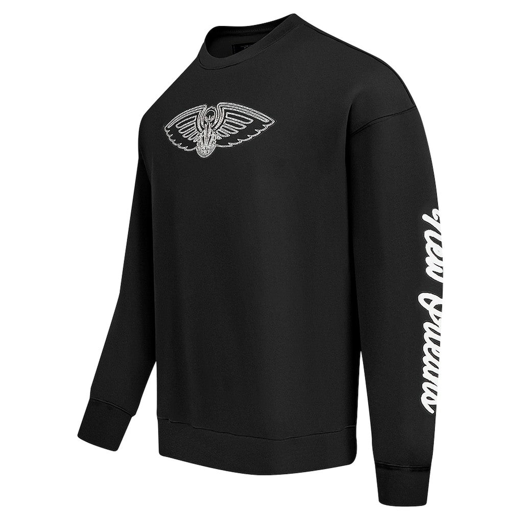 Black New Orleans Pelicans Pro Standard Paint the City Drop Shoulder Sweatshirt | NBA