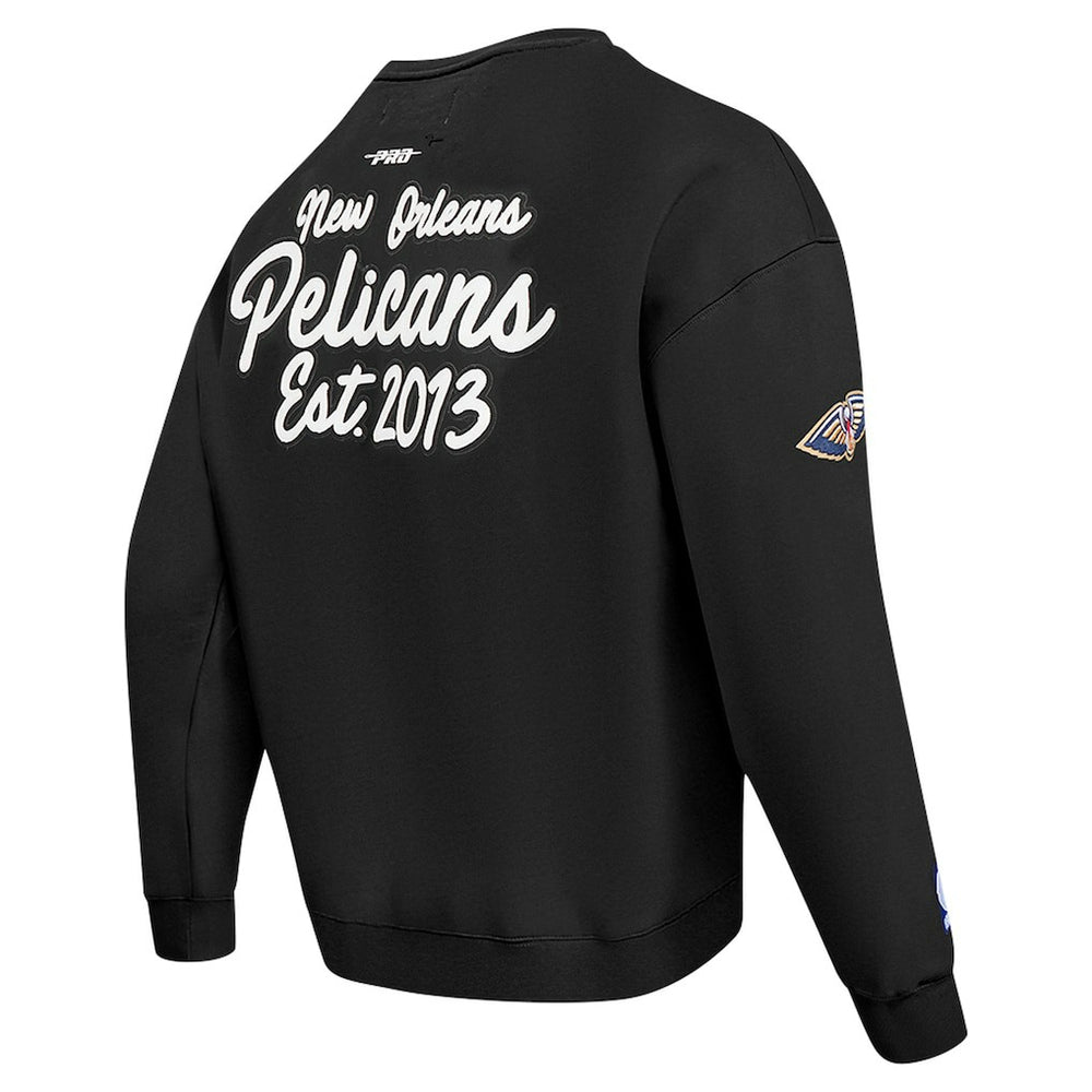 Black New Orleans Pelicans Pro Standard Paint the City Drop Shoulder Sweatshirt | NBA