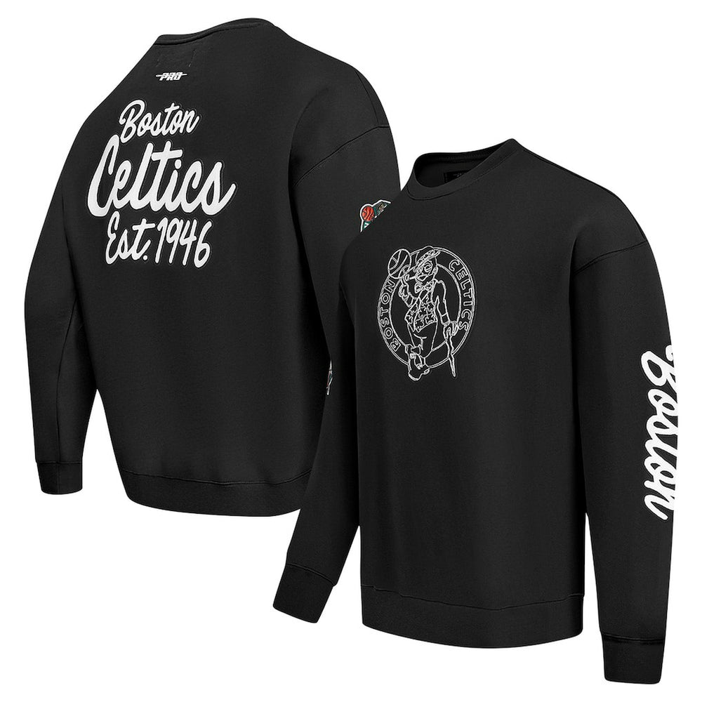 Black Boston Celtics Pro Standard Paint the City Drop Shoulder Sweatshirt | NBA