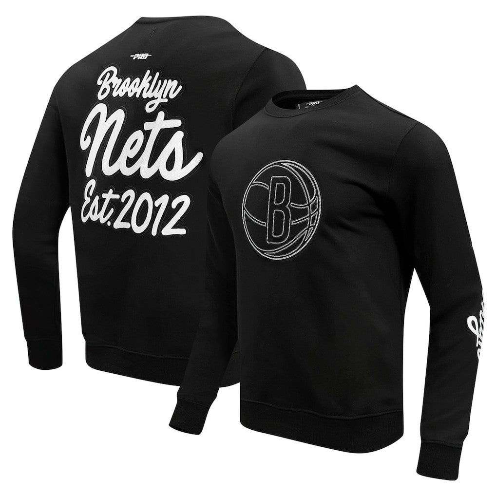 Black Brooklyn Nets Pro Standard Paint the City Drop Shoulder Sweatshirt | NBA