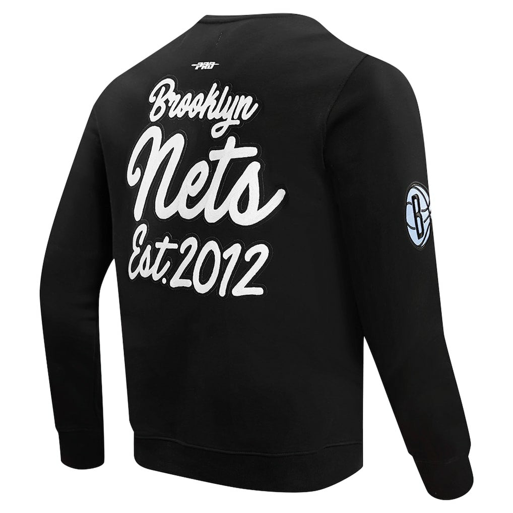 Black Brooklyn Nets Pro Standard Paint the City Drop Shoulder Sweatshirt | NBA