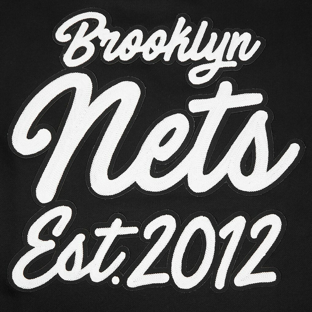 Black Brooklyn Nets Pro Standard Paint the City Drop Shoulder Sweatshirt | NBA