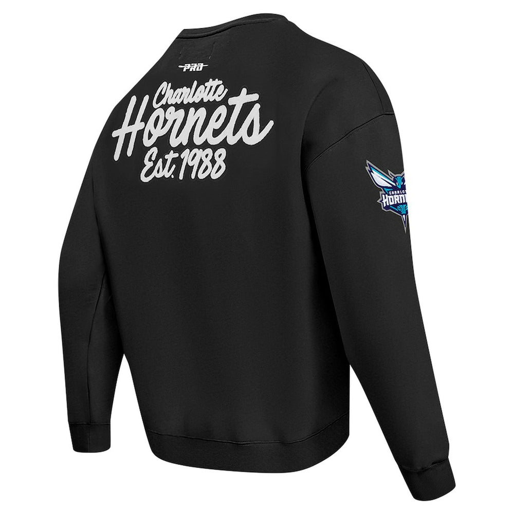 Black Charlotte Hornets Pro Standard Paint the City Drop Shoulder Sweatshirt | NBA